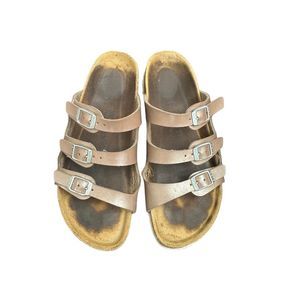 Birkenstock Florida Soft Footbed “Pearly Hazel” Mocha Shiny Size 39 Narrow Fit